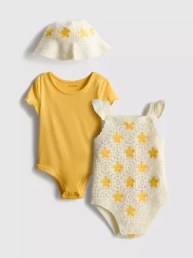 0–18 Monate | 2er-Pack Bodys und Sonnenhütli – Set für Neugeborene
