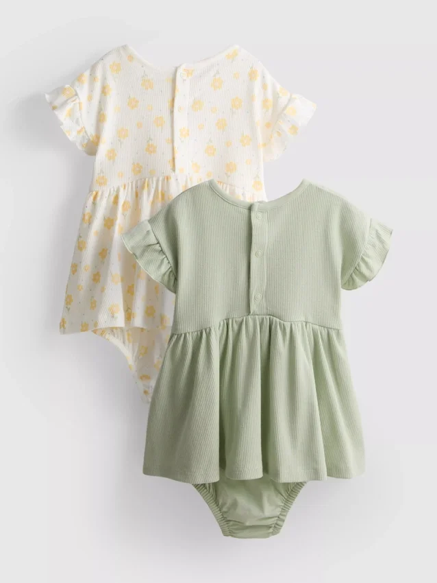 0–18 Monate | 2er-Pack Smock-Kleider für Neugeborene