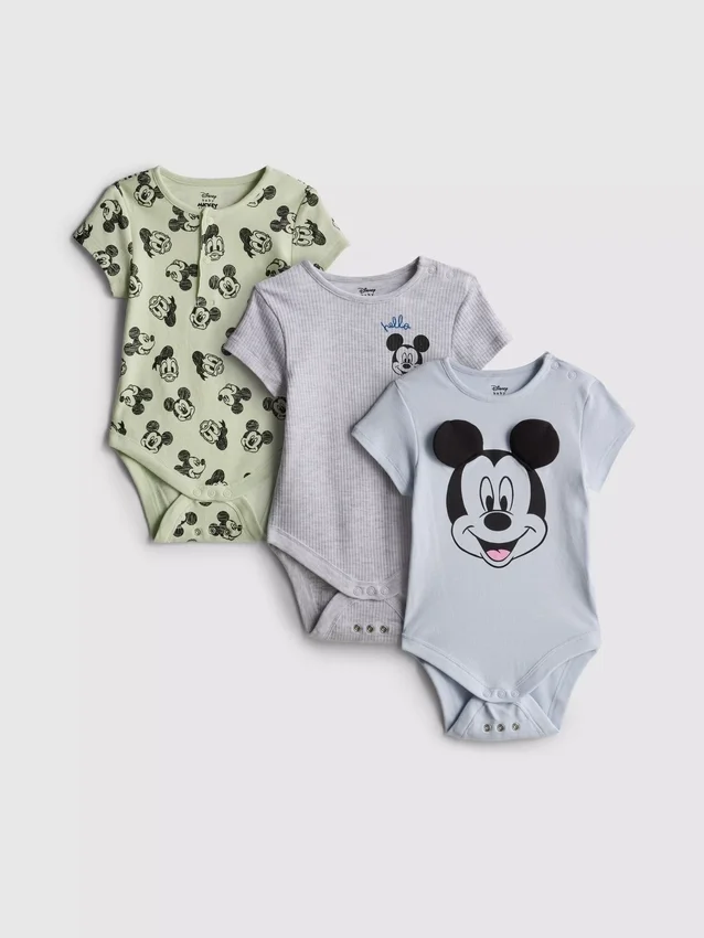 0–18 Monate | 3er-Pack Disney-Bodys für Neugeborene mit Mickey Mouse und Donald Duck – «Room to Grow»