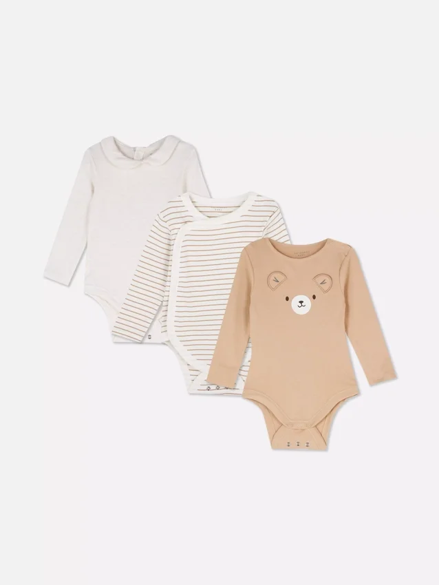 0–18 Monate | 3er-Pack «Room to Grow» Langarm-Bodys für Neugeborene