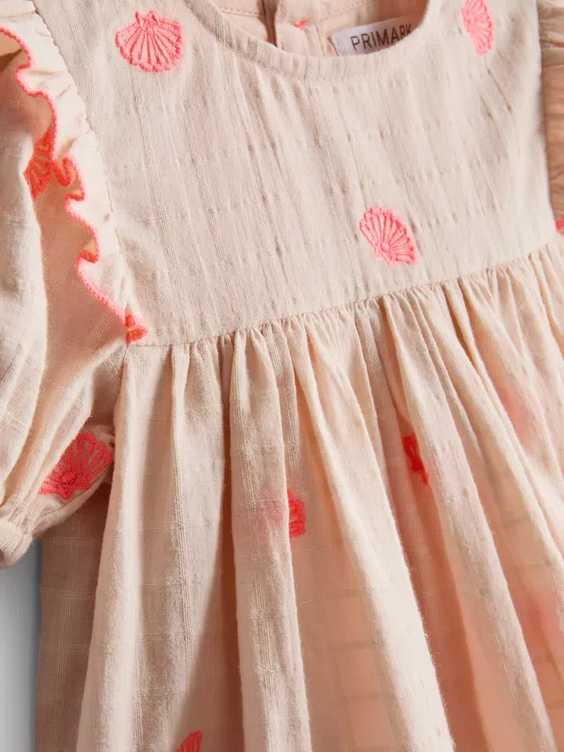 0–18 Monate | Besticktes Smock-Kleid für Neugeborene