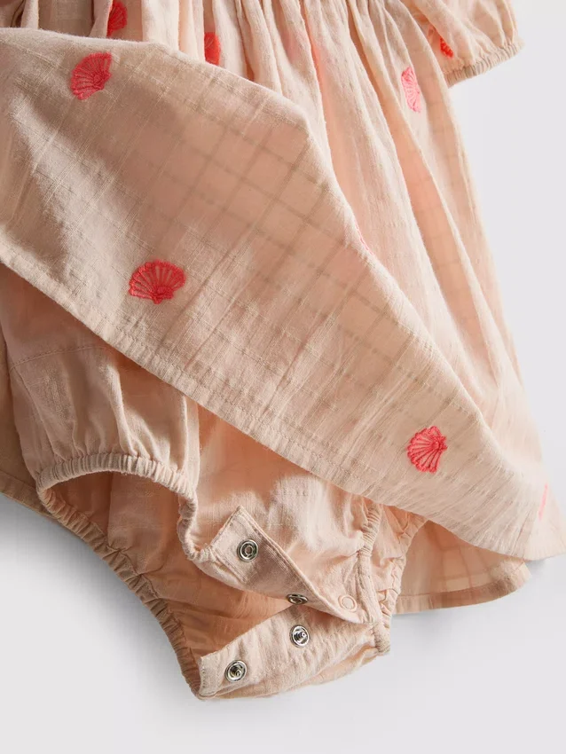 0–18 Monate | Besticktes Smock-Kleid für Neugeborene