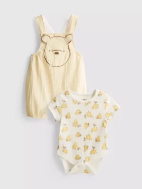 0–18 Monate | Disney-Set aus Body und Latzhose mit Winnie-Puuh-Motiv für Neugeborene