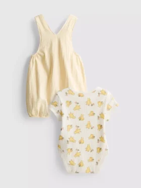 0–18 Monate | Disney-Set aus Body und Latzhose mit Winnie-Puuh-Motiv für Neugeborene