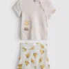 0–18 Monate | Disney-Winnie-Puuh-Set aus Wickeloberteil und Shorts für Neugeborene