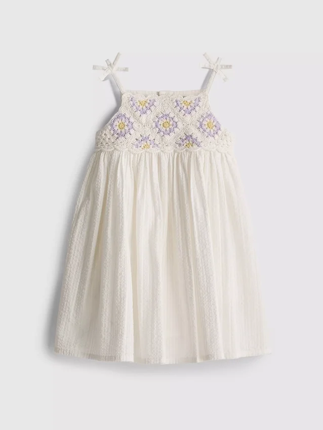 0–18 Monate | gehäkeltes Smock-Kleid für Neugeborene