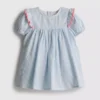 0–18 Monate | Gestreiftes Seersucker-Kleid für Neugeborene