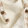 0–18 Monate | Set aus Body und kariertem Overall für Neugeborene