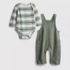 0–18 Monate | Set aus Langarm-Body und Latzhose mit Waffelstruktur für Neugeborene