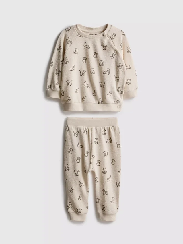 0–18 Monate | Set aus Sweatshirt mit Hundemotiv und Jogginghose für Neugeborene