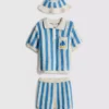 0–18 Monate | Set für Neugeborene mit gestreiftem Polohemd, Shorts und Mütze