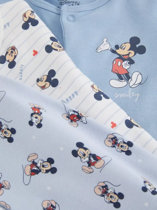 0–24 Monate | 3er-Pack Disney-Mickey-Mouse-Schlafanzüge mit Druckknöpfen