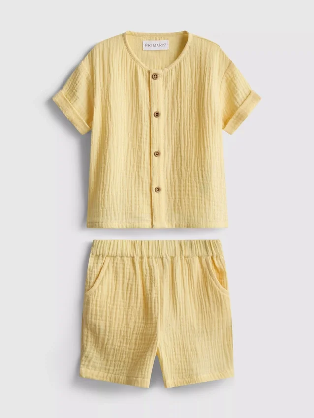 0–24 Monate | Set aus Cheesecloth-Hemd und Shorts