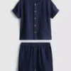 0–24 Monate | Set aus Cheesecloth-Hemd und Shorts