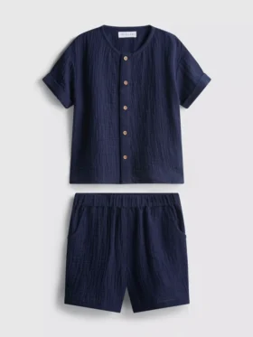 0–24 Monate | Set aus Cheesecloth-Hemd und Shorts