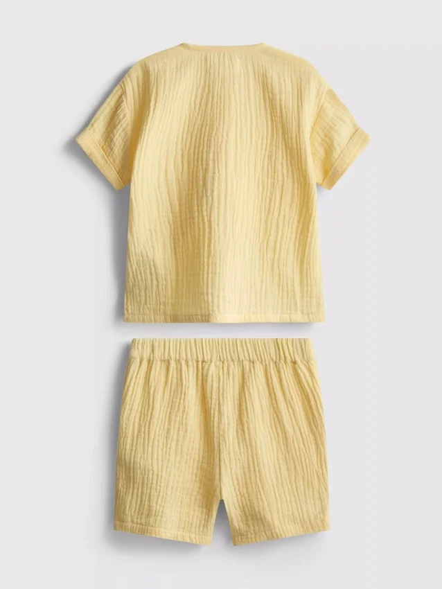 0–24 Monate | Set aus Cheesecloth-Hemd und Shorts
