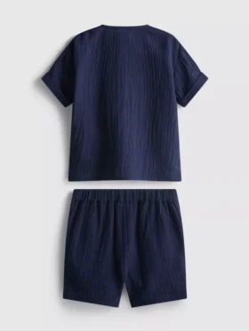 0–24 Monate | Set aus Cheesecloth-Hemd und Shorts