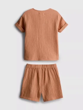0–24 Monate | Set aus Cheesecloth-Hemd und Shorts