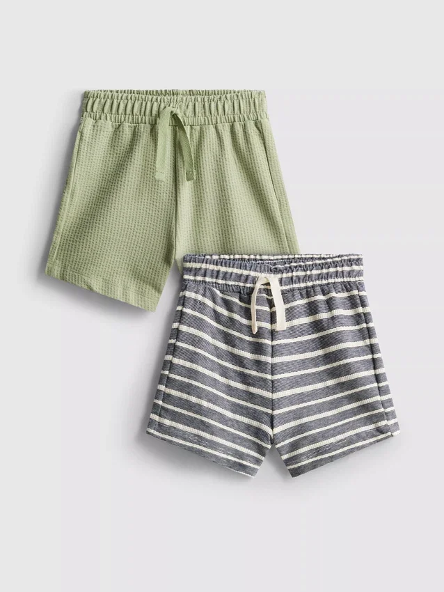 0–36 Monate | 2er-Pack strukturierte Shorts