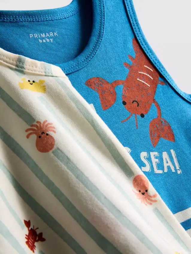 0–36 Monate | 2er-Pack Tank-Tops mit Meeresmotiven