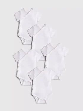 0–36 Monate | 5er-Pack gerippte Bodys mit Wickelausschnitt