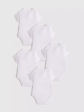 0–36 Monate | 5er-Pack gerippte Bodys mit Wickelausschnitt