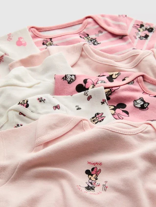 0–36 Monate | 7er-Pack Disney-Minnie-Mouse-Shorts mit kurzen Ärmeln