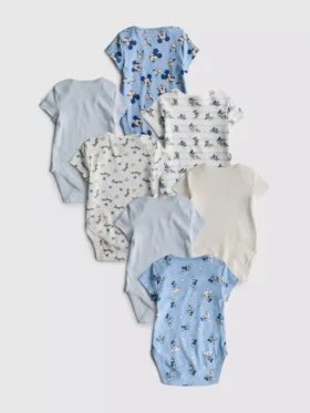 0–36 Monate | 7er-Pack kurzärmelige Bodys mit Disney-Mickey-Mouse-Motiv