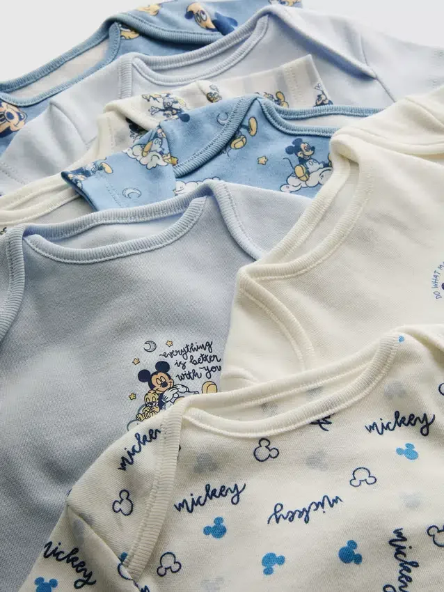 0–36 Monate | 7er-Pack kurzärmelige Bodys mit Disney-Mickey-Mouse-Motiv