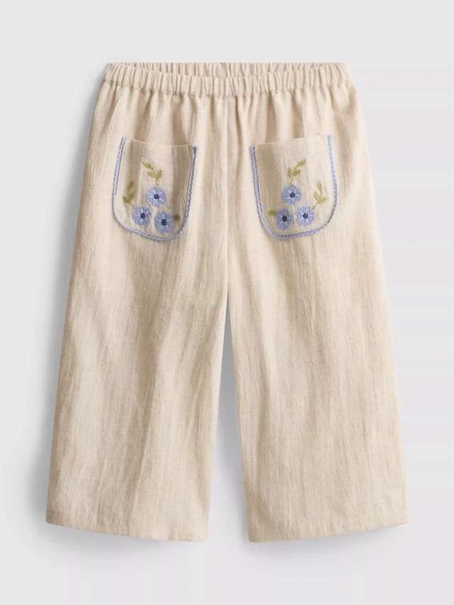 0–36 Monate | Hose mit geradem Bein und Blumenapplikation