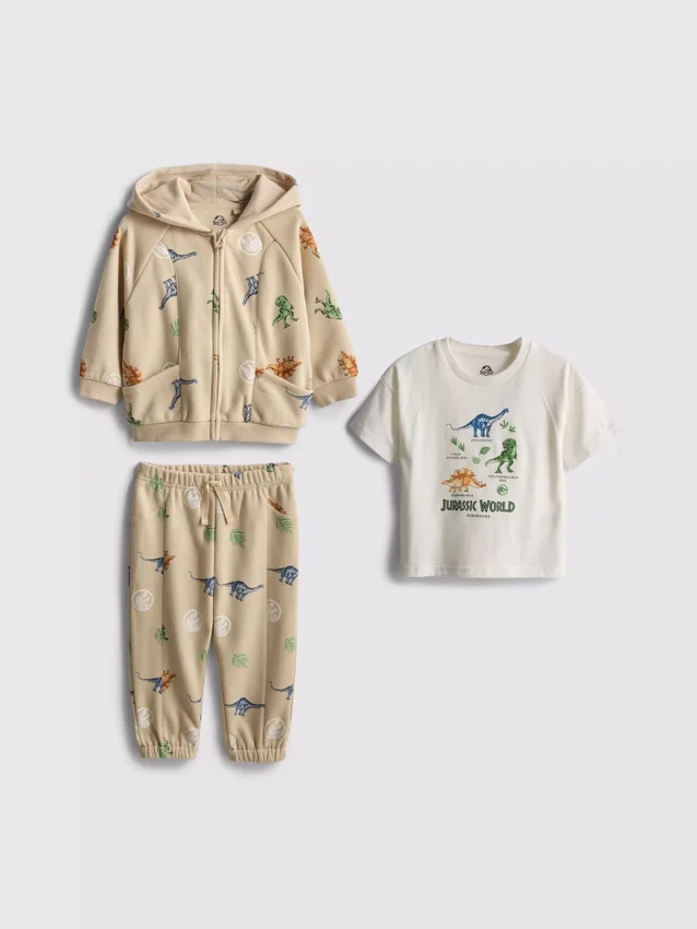 0–36 Monate | «Jurassic World»-Set aus T-Shirt, Hoodie und Jogginghose