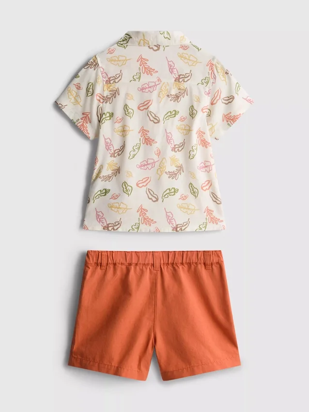 0–36 Monate | Set aus bedrucktem Hemd und Chino-Shorts