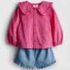 0–36 Monate | Set aus Bluse mit Kragen und Rüschen-Shorts