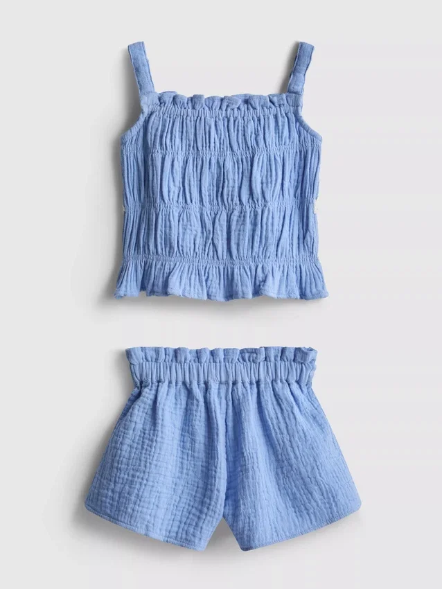 0–36 Monate | Set aus gerafftem Oberteil und Shorts
