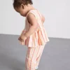 0–36 Monate | Set aus gestreiftem Peplum-Oberteil und Hose