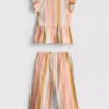 0–36 Monate | Set aus gestreiftem Rüschen-Top und Hose