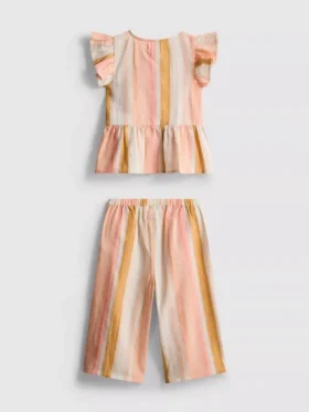 0–36 Monate | Set aus gestreiftem Rüschen-Top und Hose