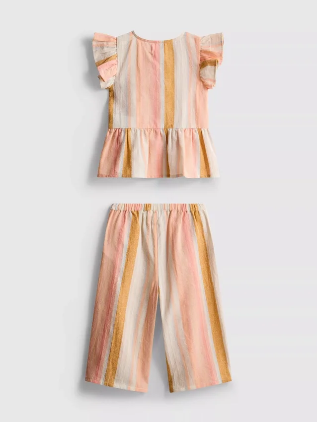 0–36 Monate | Set aus gestreiftem Rüschen-Top und Hose