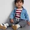 0–36 Monate | Set aus Langarm-T-Shirt, Hose und Jeanshemd