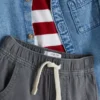 0–36 Monate | Set aus Langarm-T-Shirt, Hose und Jeanshemd