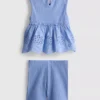 0–36 Monate | Set aus ärmellosem Oberteil mit Ösen und Shorts