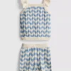 0–36 Monate | Set aus Strickoberteil und Shorts