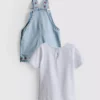 0–36 Monate | Set aus T-Shirt und Latzhose mit Obststickerei