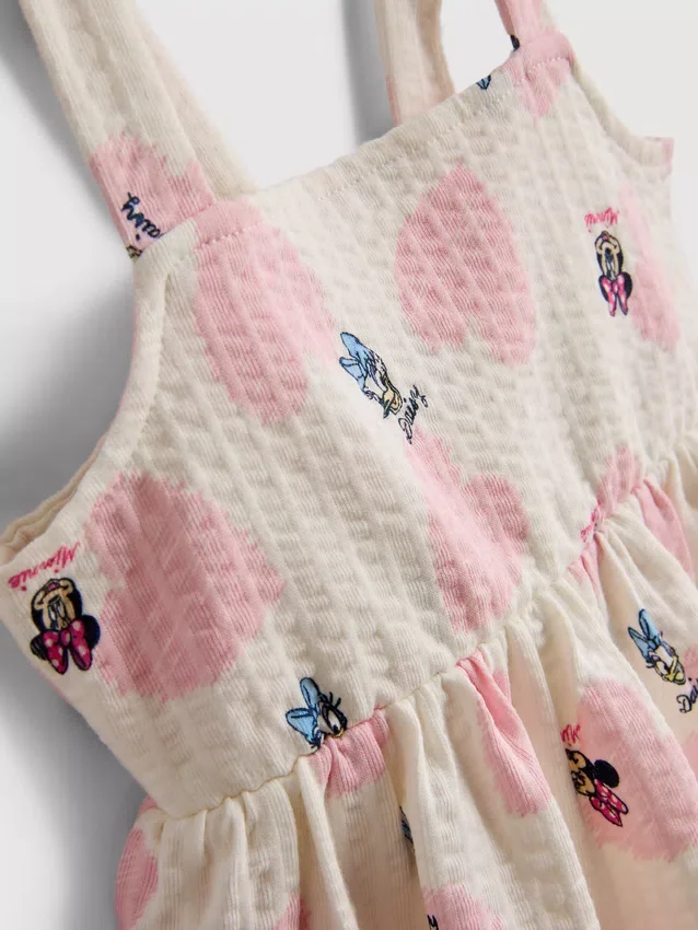 0–36 Monate | Strukturiertes Smock-Kleid mit Minnie Mouse und Daisy Duck von Disney