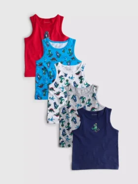 1,5–10 Jahre | 5er-Pack Tank-Tops mit Dinosaurier-Motiven