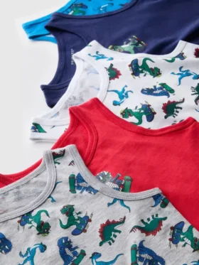 1,5–10 Jahre | 5er-Pack Tank-Tops mit Dinosaurier-Motiven