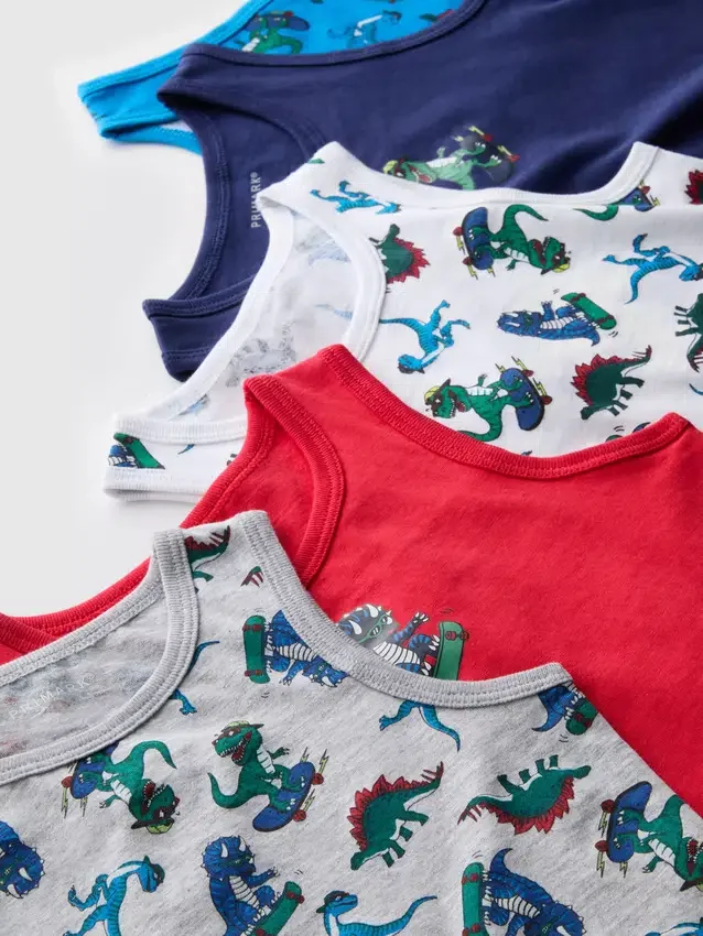 1,5–10 Jahre | 5er-Pack Tank-Tops mit Dinosaurier-Motiven