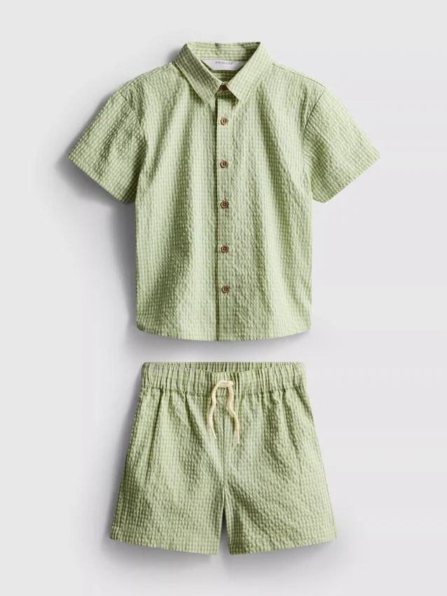 1,5–12 Jahre | Stacey-Solomon-Set aus Gingham-Hemd und Shorts