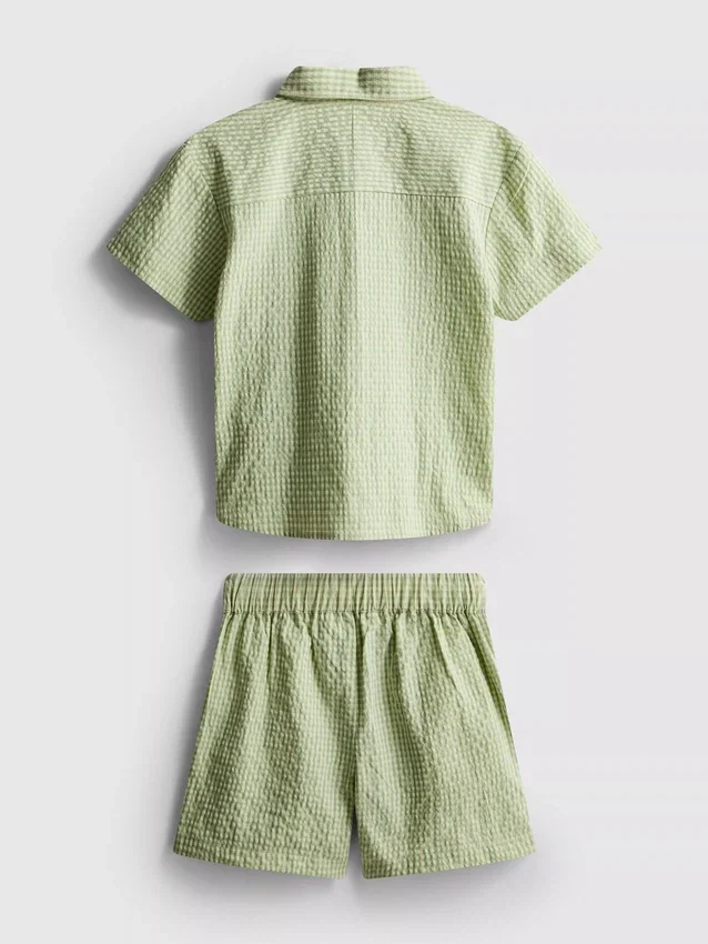 1,5–12 Jahre | Stacey-Solomon-Set aus Gingham-Hemd und Shorts