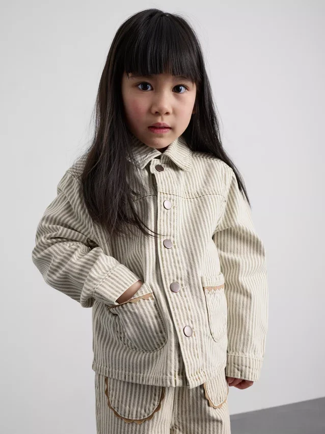 1,5–12 Jahre | The Edit Baumwoll-Shacket aus Nadelstreifen-Denim